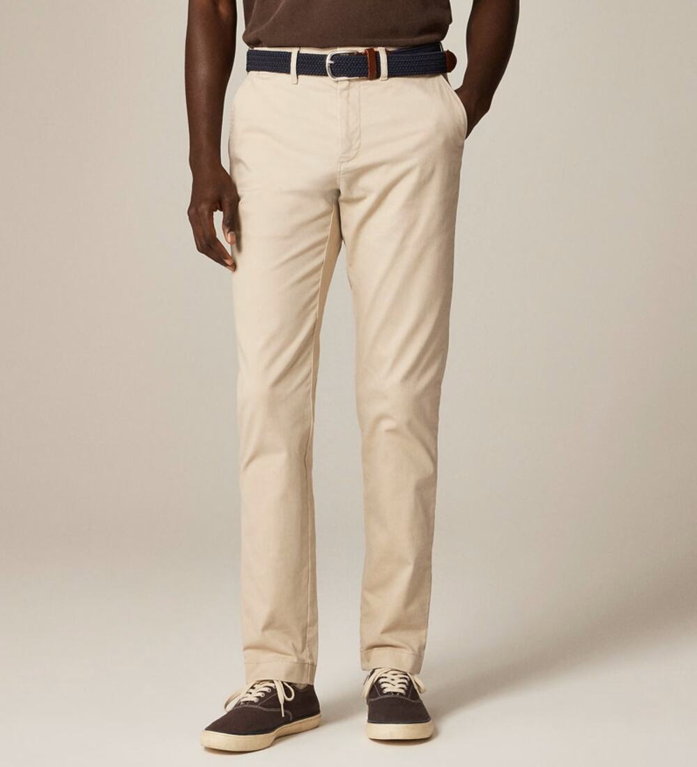 J.Crew 770 Straight-fit Stretch Chino Pants 33x32 Khaki Flat Front Twill Zip Fly